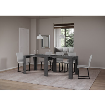 Anea Console - Extendable Console 90x25/211 cm Anea White Ash with Internal Extensions