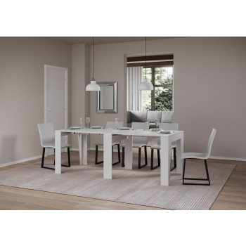 Anea Console - Extendable Console 90x25/211 cm Anea White Ash with Internal Extensions