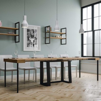 Asia console table with anthracite frame - Extendable console table 90x40/288 cm Asia White Ash with anthracite frame