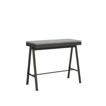 Banco Evolution console with anthracite frame - Extendable console 90x40/196 cm Banco Small Evolution Natural Oak with anthracite frame