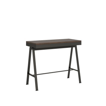 Banco Evolution console with anthracite frame - Extendable console 90x40/196 cm Banco Small Evolution Natural Oak with anthracite frame