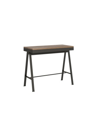 Banco Evolution console with anthracite frame - Extendable console 90x40/196 cm Banco Small Evolution Natural Oak with anthracite frame