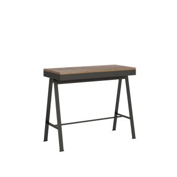 Banco Evolution console with anthracite frame - Extendable console 90x40/196 cm Banco Small Evolution Natural Oak with anthracite frame
