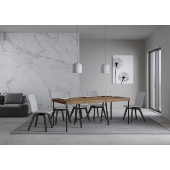 Banco Console Table Anthracite Frame - Extendable Console Table 90x40/196 cm Banco Small Premium Natural Oak Anthracite Frame