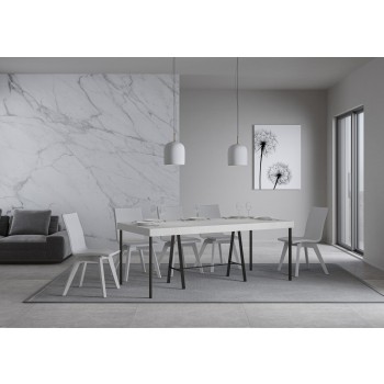 Banco Console Table Anthracite Frame - Extendable Console Table 90x40/196 cm Banco Small Premium Natural Oak Anthracite Frame