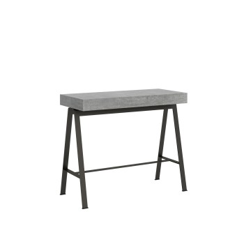 Console Table with Anthracite Frame - Extendable Console Table 90x40/300 cm White Ash Counter with Anthracite Frame