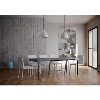 Console Table with Anthracite Frame - Extendable Console Table 90x40/300 cm White Ash Counter with Anthracite Frame