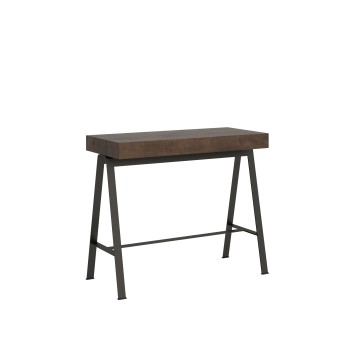 Console Table with Anthracite Frame - Extendable Console Table 90x40/300 cm White Ash Counter with Anthracite Frame