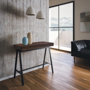 Console Table with Anthracite Frame - Extendable Console Table 90x40/300 cm White Ash Counter with Anthracite Frame