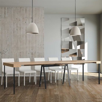 Console Table with Anthracite Frame - Extendable Console Table 90x40/300 cm White Ash Counter with Anthracite Frame