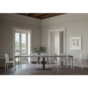 Capital Evolution console table with anthracite frame - Extendable console table 90x40/300 cm Capital Evolution Natural Oak with anthracite frame