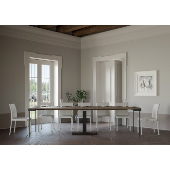 Capital Evolution console table with anthracite frame - Extendable console table 90x40/300 cm Capital Evolution Natural Oak with anthracite frame