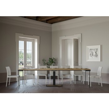 Capital Evolution console table with anthracite frame - Extendable console table 90x40/300 cm Capital Evolution Natural Oak with anthracite frame