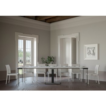 Capital Evolution console table with anthracite frame - Extendable console table 90x40/300 cm Capital Evolution Natural Oak with anthracite frame