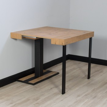 Capital Console Table with Anthracite Frame - Extendable Console Table 90x40/196 cm Capital Small White Ash with Anthracite Frame