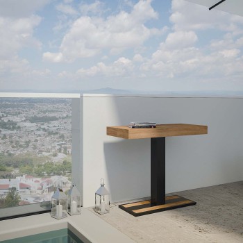 Capital Console Table with Anthracite Frame - Extendable Console Table 90x40/196 cm Capital Small Premium Natural Oak with Anthracite Frame