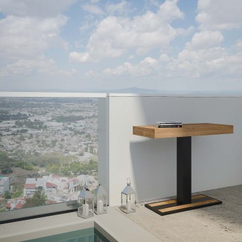 Capital Console Table with Anthracite Frame - Extendable Console Table 90x40/300 cm Capital White Ash with Anthracite Frame