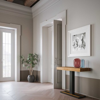 Capital Console Table with Anthracite Frame - Extendable Console Table 90x40/300 cm Capital White Ash with Anthracite Frame