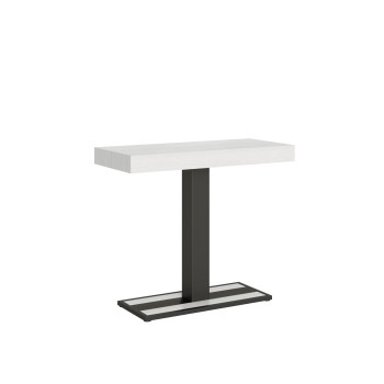 Capital Console Table with Anthracite Frame - Extendable Console Table 90x40/300 cm Capital White Ash with Anthracite Frame