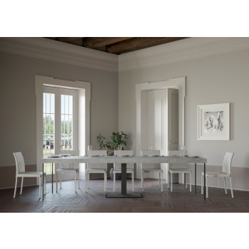 Capital Console Table with Anthracite Frame - Extendable Console Table 90x40/300 cm Capital Premium Natural Oak with Anthracite Frame