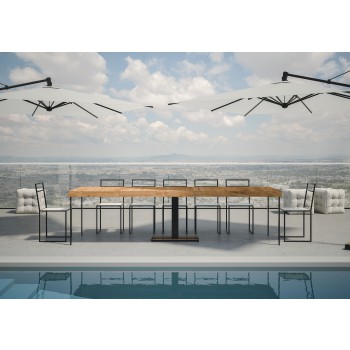 Capital Console Table with Anthracite Frame - Extendable Console Table 90x40/300 cm Capital Premium Natural Oak with Anthracite Frame