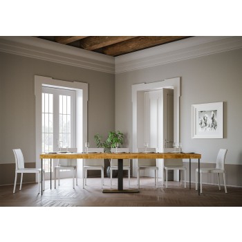 Capital Console Table with Anthracite Frame - Extendable Console Table 90x40/300 cm Capital Premium Natural Oak with Anthracite Frame