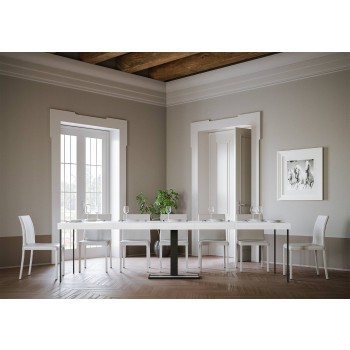 Capital Console Table with Anthracite Frame - Extendable Console Table 90x40/300 cm Capital Premium Natural Oak with Anthracite Frame