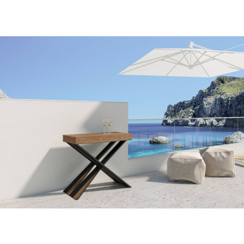 Diago console table with anthracite legs - Extendable console table 90x40/290 cm Diago stained fir with anthracite legs