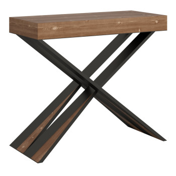 Diago console table with anthracite legs - Extendable console table 90x40/290 cm Diago stained fir with anthracite legs
