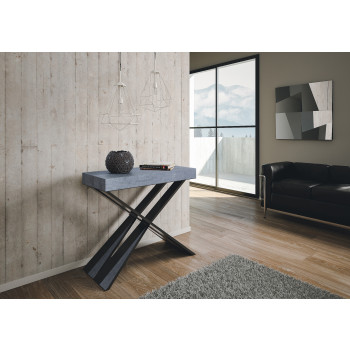 Diago console table with anthracite legs - 90x40/300 cm Diago extendable console table with white ash wood and anthracite legs