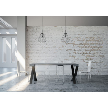 Diago console table with anthracite legs - 90x40/300 cm Diago extendable console table with white ash and anthracite legs