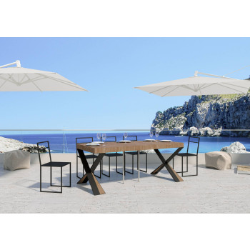 Diago console table with anthracite legs - 90x40/300 cm Diago Premium extendable console table with natural oak and anthracite legs