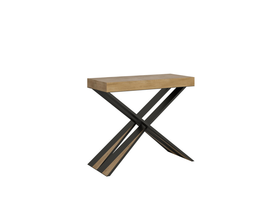 Diago console table with anthracite legs - 90x40/300 cm Diago Premium extendable console table with natural oak and anthracite legs