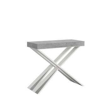 Diago console table with white legs - Diago Small extendable console table 90x40/196 cm with white ash legs