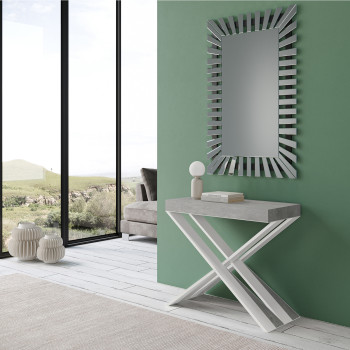 Diago console table with white legs - Diago Small extendable console table 90x40/196 cm with white ash legs