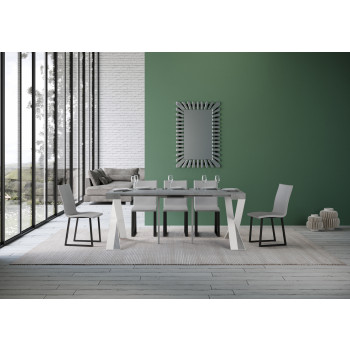 Diago console table with white legs - Diago Small extendable console table 90x40/196 cm with white ash legs