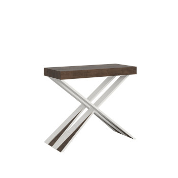 Diago console table with white legs - Diago Small extendable console table 90x40/196 cm with white ash legs