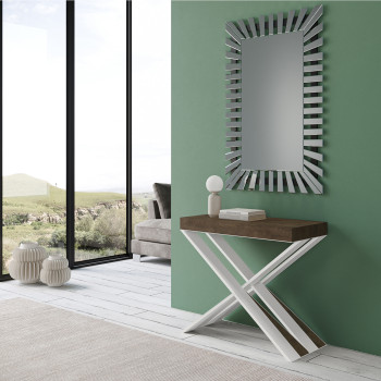 Diago console table with white legs - Diago Small extendable console table 90x40/196 cm with white ash legs