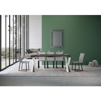 Diago console table with white legs - Diago Small extendable console table 90x40/196 cm with white ash legs