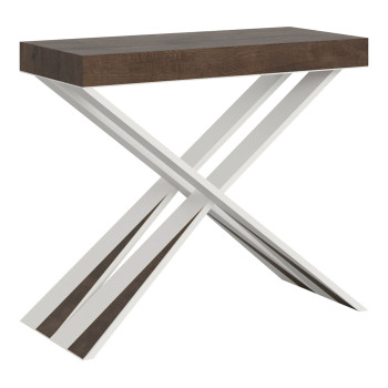 Diago console table with white legs - Diago Small extendable console table 90x40/196 cm with white ash legs