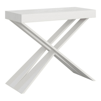 Diago console table with white legs - Diago Small extendable console table 90x40/196 cm with white ash legs