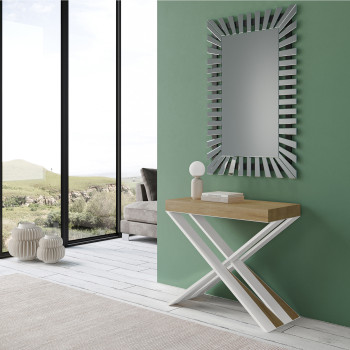 Diago console table with white legs - Diago Small extendable console table 90x40/196 cm with white ash legs