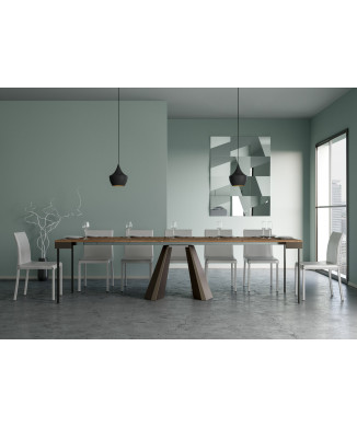 Diamante Evolution console table with bear legs and frame - Extendable console table 90x40/290 cm Diamante Evolution stained fir with bear frame and legs