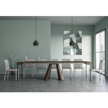 Diamante Evolution console table with bear legs and frame - Extendable console table 90x40/300 cm Diamante Evolution natural oak frame and bear legs