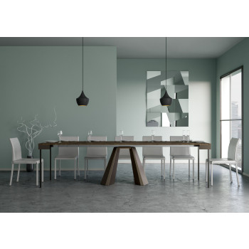 Diamante Evolution console table with bear legs and frame - Extendable console table 90x40/300 cm Diamante Evolution natural oak frame and bear legs