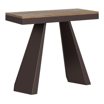 Diamante Evolution console table with bear legs and frame - Extendable console table 90x40/300 cm Diamante Evolution natural oak frame and bear legs