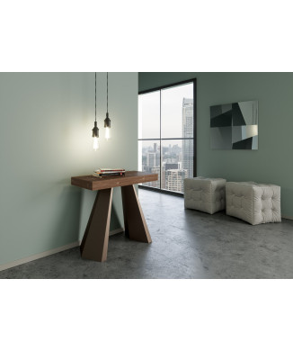 Diamante console table with bear legs - Extendable console table 90x40/190 cm Diamante Small stained fir with bear frame