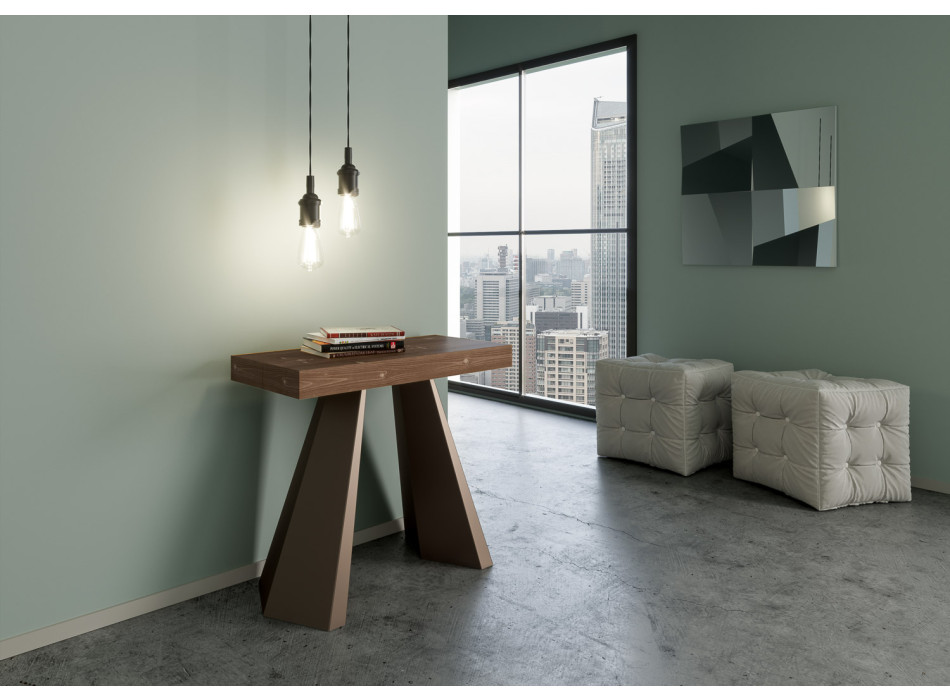 Diamante console table with bear legs - Extendable console table 90x40/190 cm Diamante Small stained fir with bear frame