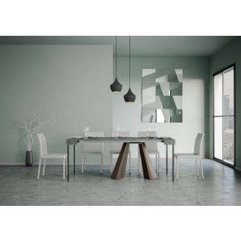 Diamante console table with bear legs - Extendable console table 90x40/196 cm Diamante Small white ash with bear frame