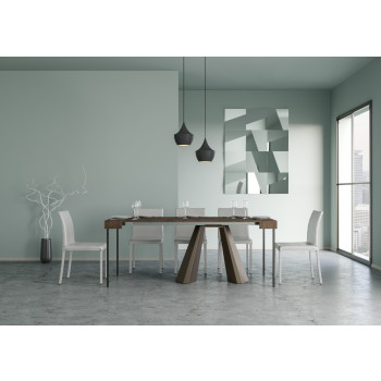 Diamante console table with bear legs - Extendable console table 90x40/196 cm Diamante Small white ash with bear frame